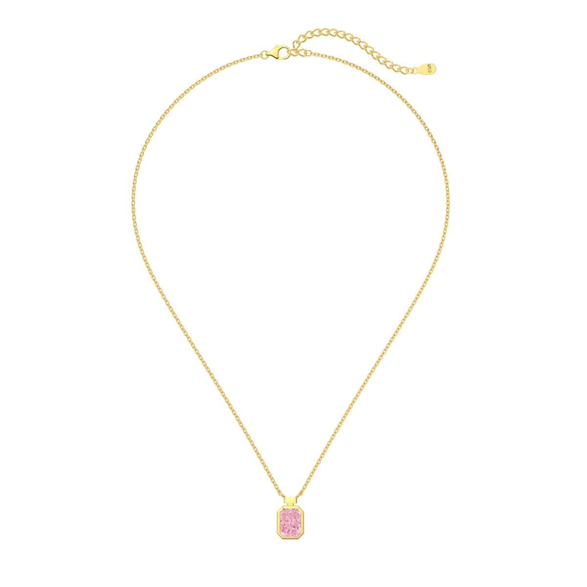 Pink Rectangular Necklace