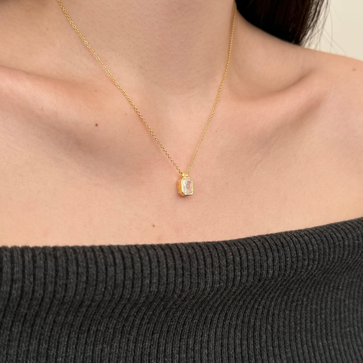 Gold Rectangular Necklace