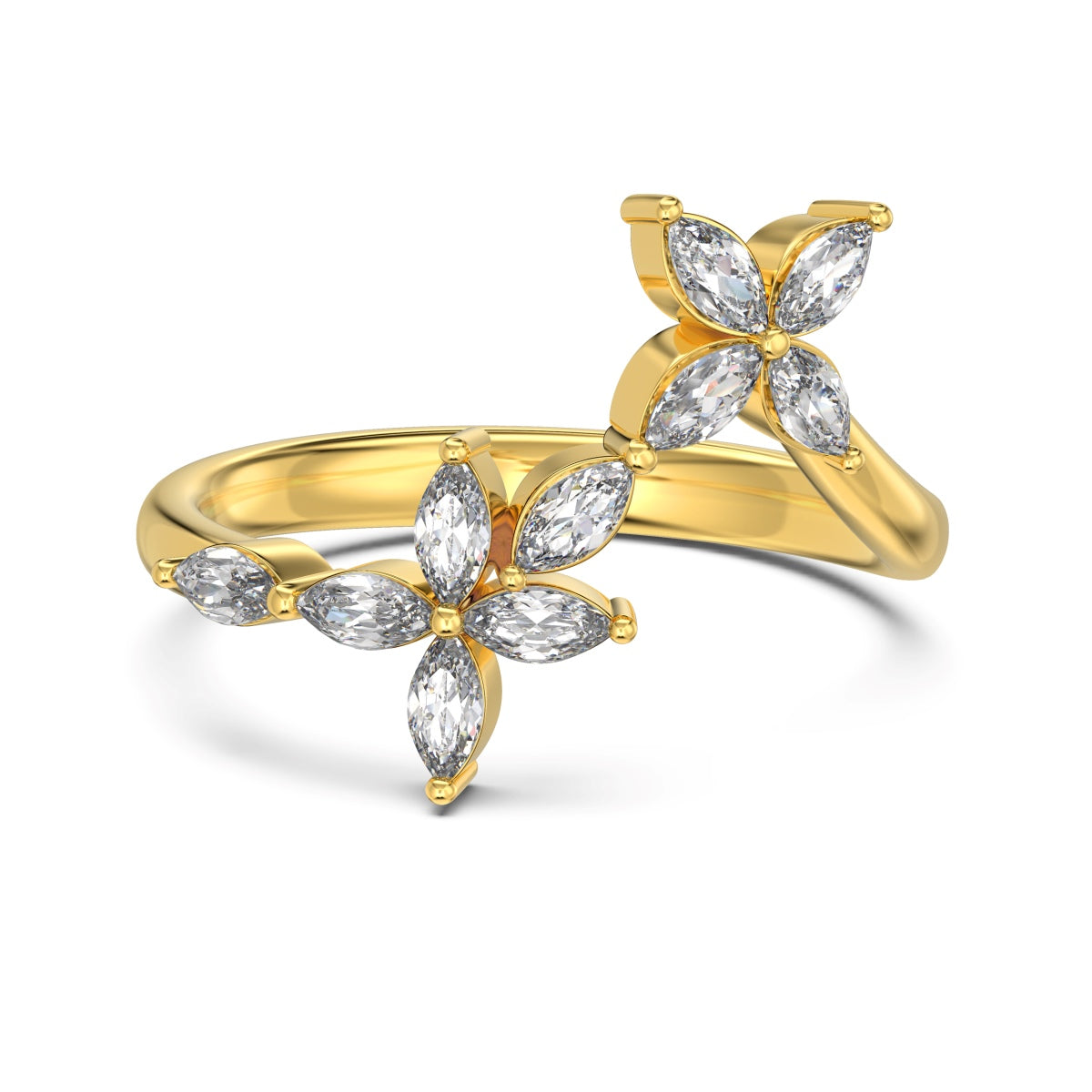 Gold Floral Design Ring